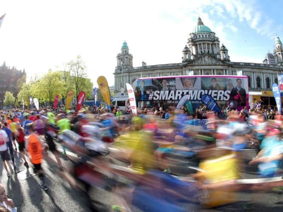 The 2017 Belfast City Marathon is under way