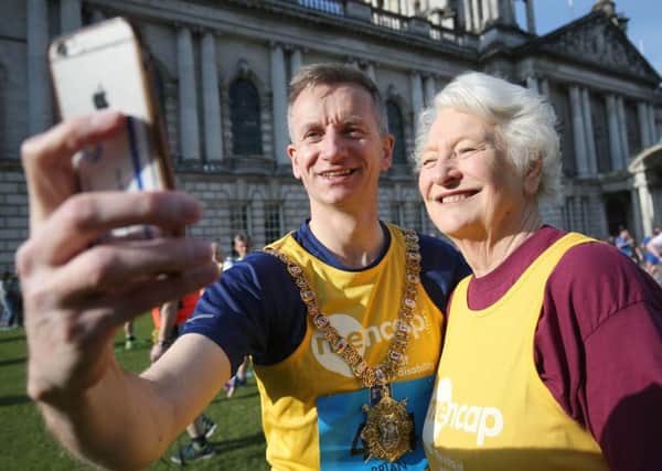 Lord Mayor of Belfast with Dame Mary Peters, Olympic pentathalon gold medal-winner