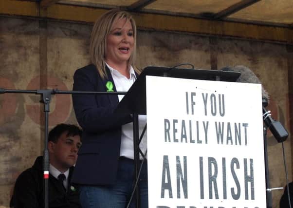 Michelle O'Neill at the commeration for IRA members killed in Loughgall.
