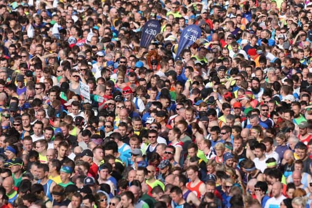 A sea of runners at the Belfast City Marathon