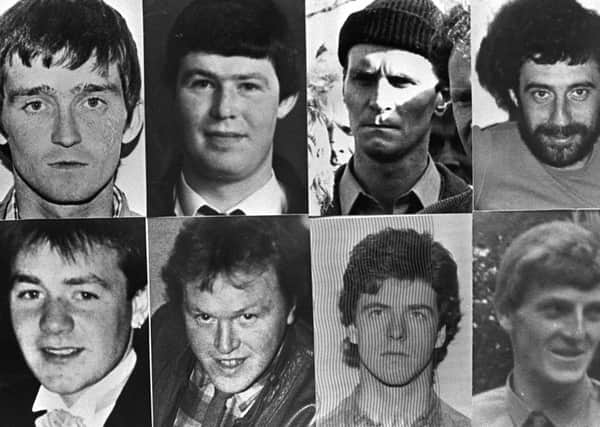 The eight IRA men shot dead by the SAS at Loughgall. From top-left: Patrick McKearney, Tony Gormley, Jim Lynagh, Paddy Kelly, From bottom left: Declan Arthurs, Gerard O'Callaghan, Seamus Donnelly, Eugene Kelly. Picture Pacemaker