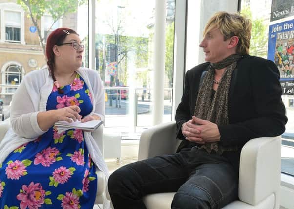 PACEMAKER BELFAST  02/05/2017
The Newsletters Julie-Ann Spence pictured interviewing Chris Loughry in Belfast.
Picture By: Arthur Allison: Pacemaker.
