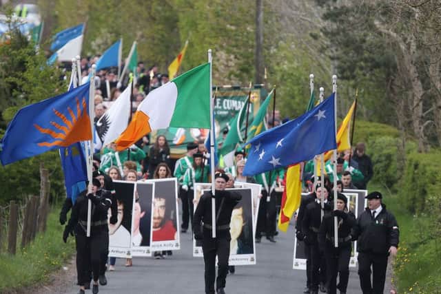 The commemoration in Cappagh, Co. Tyrone, for eight members of the IRA who were killed by the SAS as they were about to attack Loughgall RUC station in May 1987.  

Picture by Jonathan Porter/PressEye.com