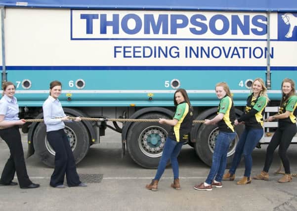 Pictured are nutritionists Mary Jane Robinson and Carolyn Wilson from John Thompson and Sons Ltd are pictured with members from Hillhall YFC members Melissa Hilland, Rebecca Sloan, Laura Philips and Christine Sloan.