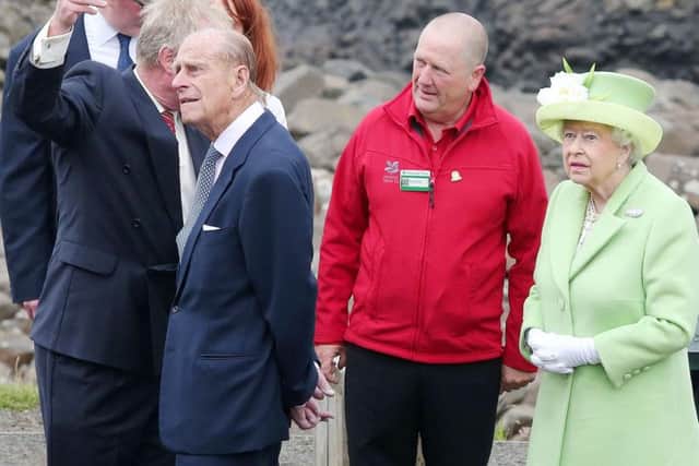 The Queen and Duke of Edinburgh visited the Giant's Causeway on the north Antrim coast last June.