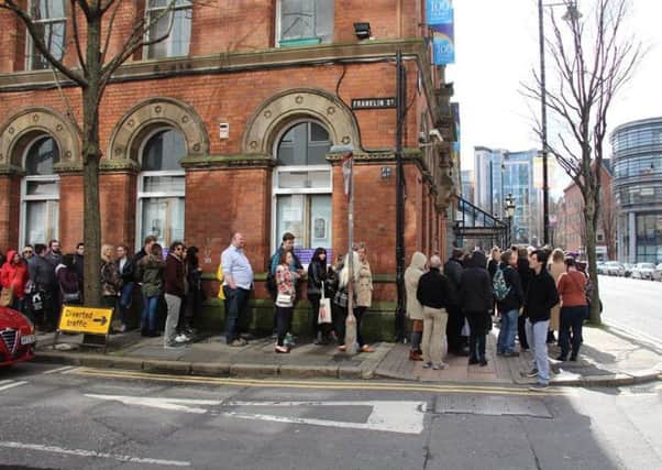 Belfast Vegan Festival (queues pictured at last year's festival) will see thousands of vegans descend on Belfast for all things herbivorous.