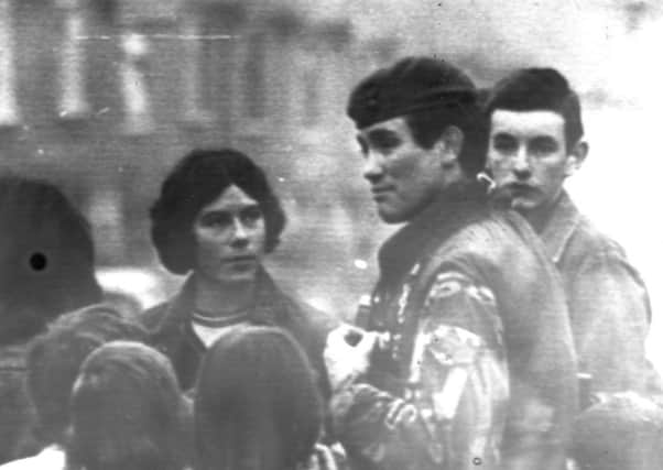 Capt Robert Nairac on patrol in Belfast in the 1970s before being posted to south Armagh