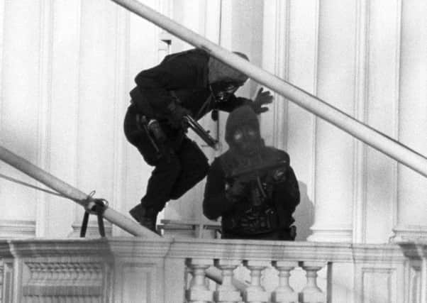 The Special Air Service (SAS) entering the Iranian Embassy to end a six day siege in central London in 1980 siege