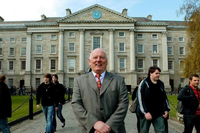 Jeffrey Dudgeon in Trinity College Dublin, where he was once a student, in his Senate election bid in 2011. Mr Dudgeon is now an Ulster Unionist Party councillor in Belfast. Photo: Julien Behal/PA Wire