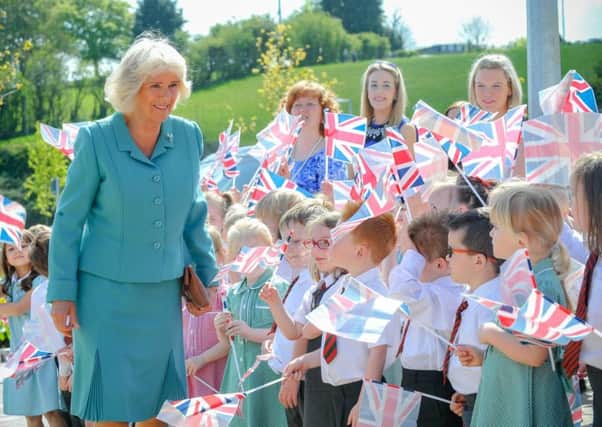 HRH The Duchess of Cornwall at Dromore Central Primary School to officially open the new building