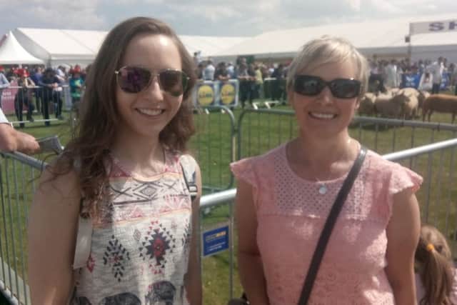 Daphne Neill, a nurse at Lagan Valley Hospital, enjoying the show with her daughter Sarah, 23. Having just finished her Physiotherapy degree at Jordanstown, Sarah said she would love to perform as a showjumper at Balmoral Show one day.
