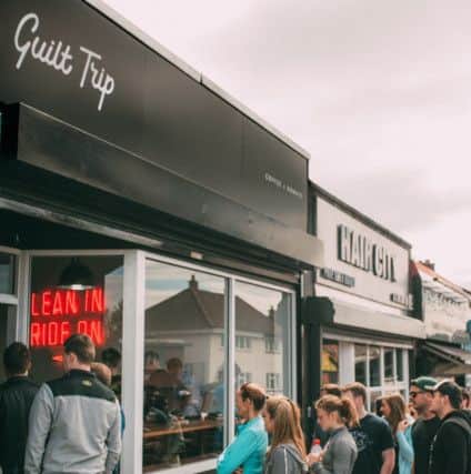 The queue at Guilt Trip on the opening day