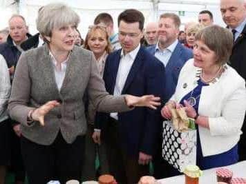 PM Theresa May and Secretary of State for Northern Ireland James Brokenshire at the Balmoral Show.