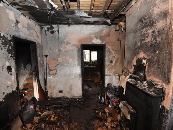 The scene inside the east Belfast home