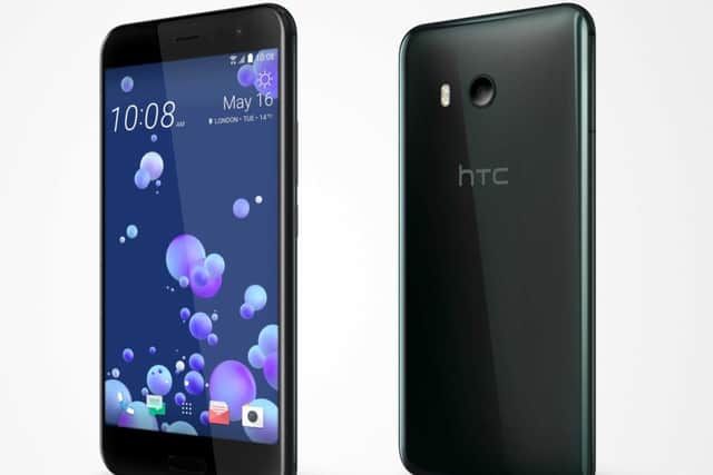 HTC newest smartphone, the U11, which can be squeezed in order to take selfies and launch other apps