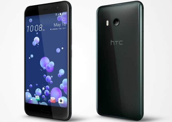 HTC newest smartphone, the U11, which can be squeezed in order to take selfies and launch other apps