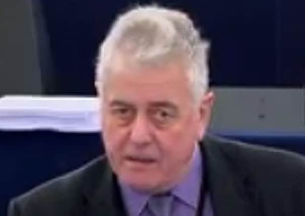 Jim Nicholson speaking at the European Parliament in Strasbourg