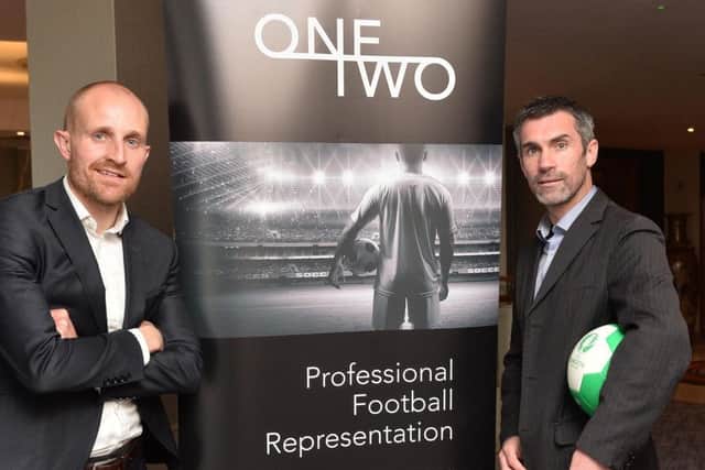 Former Northern Ireland International Keith Gillespie (right)  has set up a football agency with former Irish League player Brian Adair