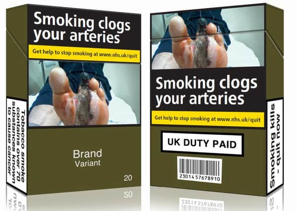 Cigarettes must be sold in standardised green packaging bearing graphic warnings of the dangers of smoking from this weekend
