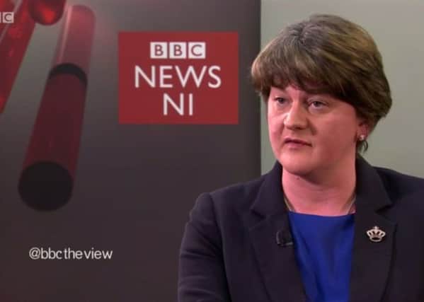 Arlene Foster, DUP leader, being interviewed on the BBC programme The View, May 18 2017. "Finally, she stood up to some of this hypocritical nonsense from Sinn Fein"