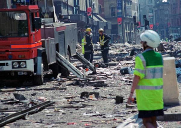 The aftermath of the 1996 IRA bomb in Manchester