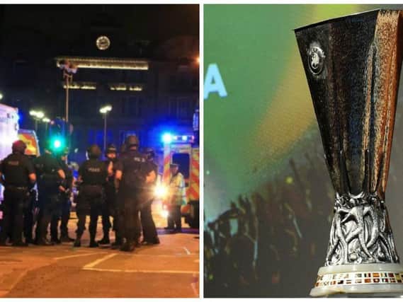 A terrorist attack at Manchester Arena has killed 22 people. Uefa has confirmed it has 'no specific intelligence of risk' to Europa League final.