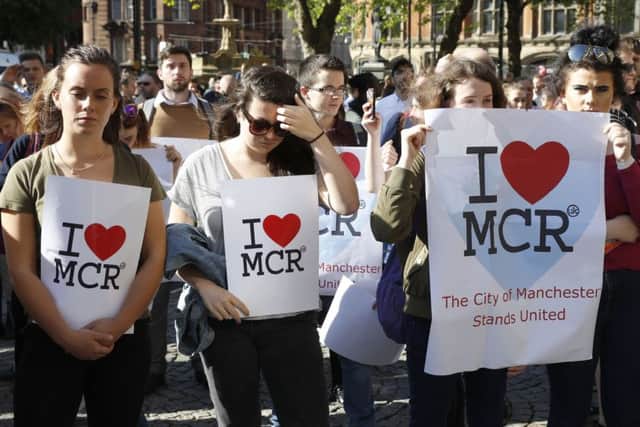The vigil in Albert Square, Manchester