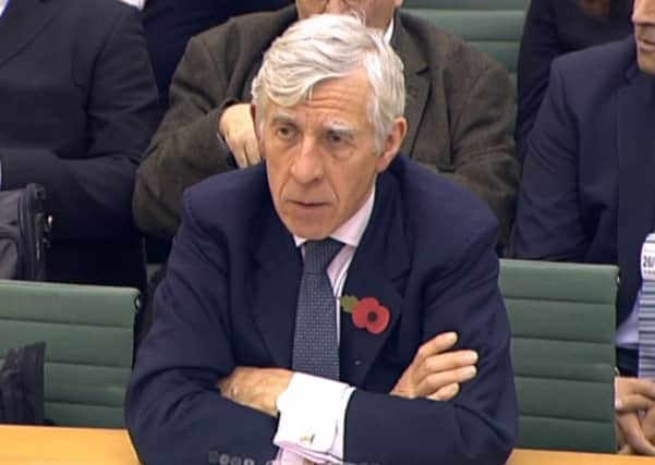 Former foreign secretary Jack Straw gives evidence to the Northern Ireland Affairs Committee at the House of Commons, London, on its inquiry into compensation for victims of Libyan-sponsored IRA terrorism. PRESS ASSOCIATION Photo. Picture date: Wednesday October 26, 2016. British negotiators with Libya decided they were unlikely to succeed in a bid for compensation for Colonel Gaddafi-sponsored IRA terrorism, Mr Straw said. See PA story ULSTER Libya. Photo credit should read: PA Wire