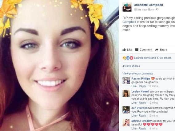 Olivia Campbell, 15, was killed in the terror attack on Monday.