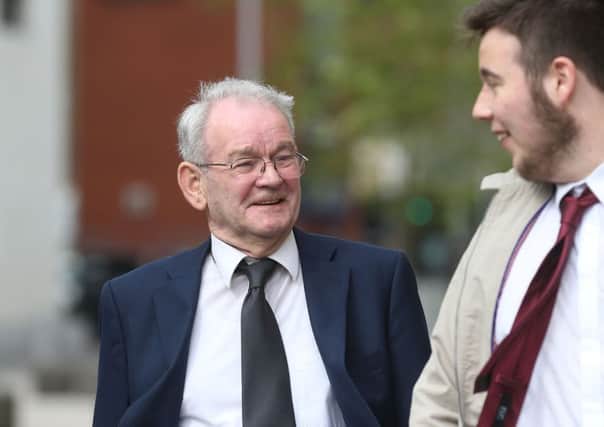 The sole survivor of the Kingsmills attack, Alan Black (left), arrives at Laganside Courts for the inquest this week