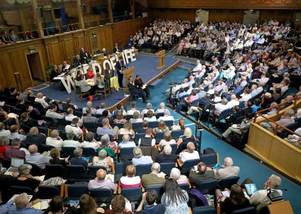 The General Assembly of the Church of Scotland in Edinburgh.
