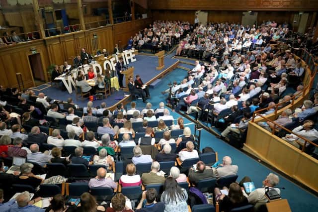 The General Assembly of the Church of Scotland in Edinburgh. PRESS ASSOCIATION Photo. Picture date: Thursday May 25, 2017. See PA story RELIGION Scotland. Photo credit should read: Jane Barlow/PA Wire