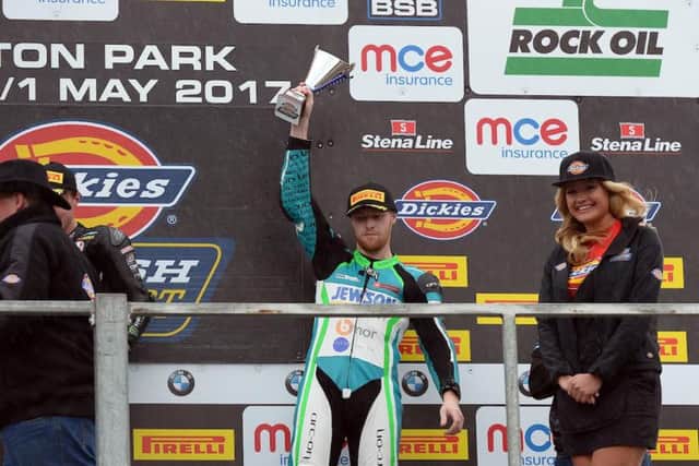 Eglinton's David Allingham finished on the podium twice in the most recent round of the British Supersport Championship at Oulton Park.