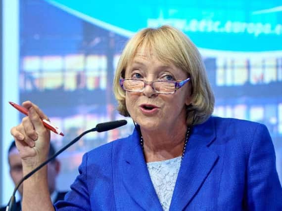 Jane Morrice speaking during the Plenary session in Brussels, as she has said Northern Ireland should be given "honorary" European Union (EU) membership while remaining part of the UK.