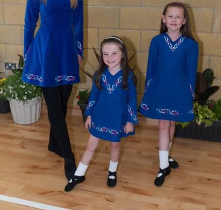 Shannon Erwin, Evie Fusco and Gracie Kenny from Arran School of Dancing, Broughshane, who perfomed at the Harryville Community Centre official opening.