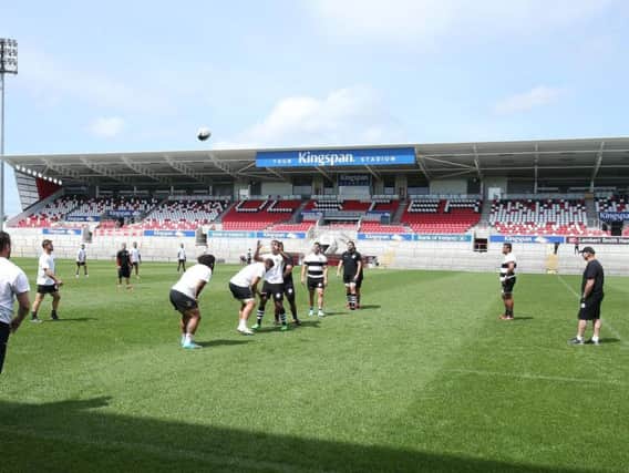 Barbarians training ahead of Thursday night's match against Ulster at the Kingspan Stadium. (Picture by Brian Little/PressEye)