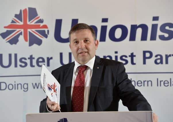 UUP party leader Robin Swann pictured at the UUP Westminster manifesto launch at the Templeton hotel in Templepatrick