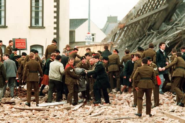 The aftermath of the Enniskillen bomb in 1987. Picture Pacemaker