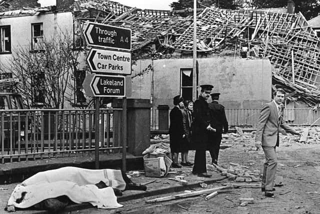 The aftermath of the IRA Poppy Day massacre in 1987. The IRA knew that civilians would be murdered