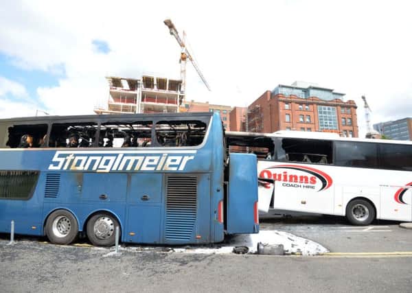Two tourist buses destroyed by fire