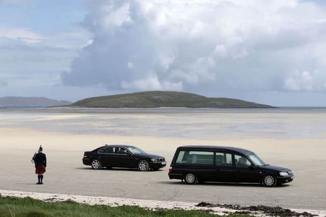 The hearse carrying the coffin of Eilidh MacLeod