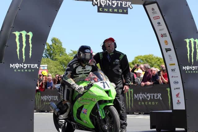 Davey Lambert pictured before the start of Sunday's RST Superbike race.