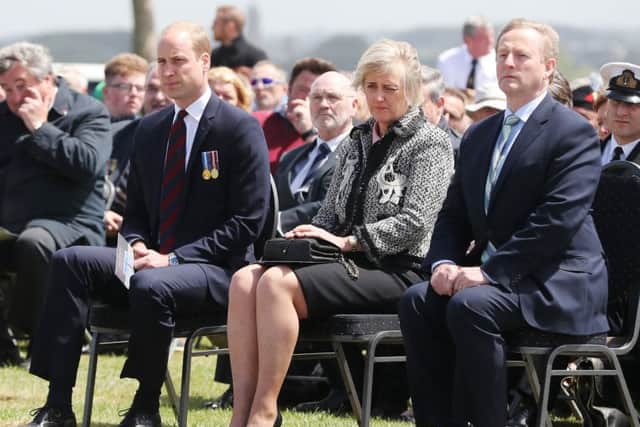The Duke of Cambridge, Princess Astrid of Belgium and Taoiseach Enda Kenny ahead of the ceremony