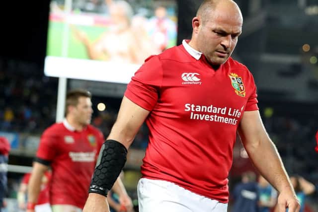 Lions' Rory Best dejected after the game