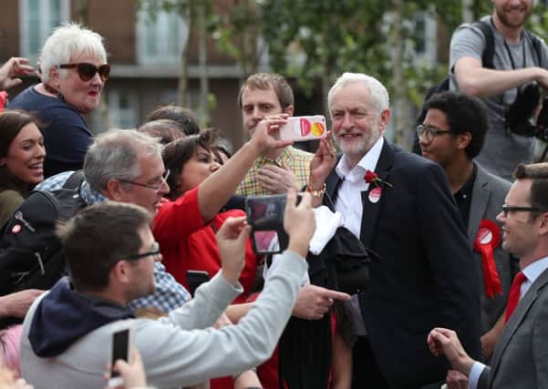 Labour leader Jeremy Corbyn, above in Watford on the last day on the campaign trail, has had an astonishing rise in his party's poll ratings during the election. Photo: Jonathan Brady/PA Wire