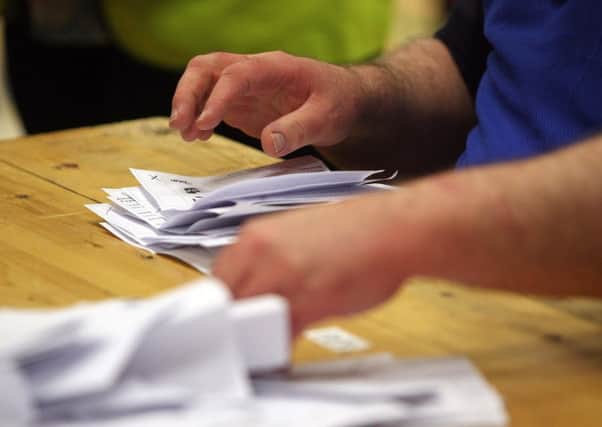 Ballot papers being counted through the night in Northern Ireland