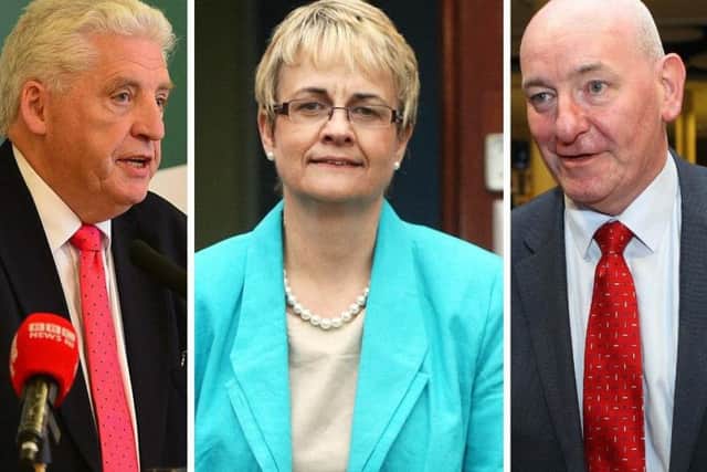 (l-r): Alasdair McDonnell (South Belfast), Margaret Ritchie (South Down) and Mark Durkan (Foyle) lost their seats, wiping out the SDLP's presence at Westminster. All three are former leaders of the party.
