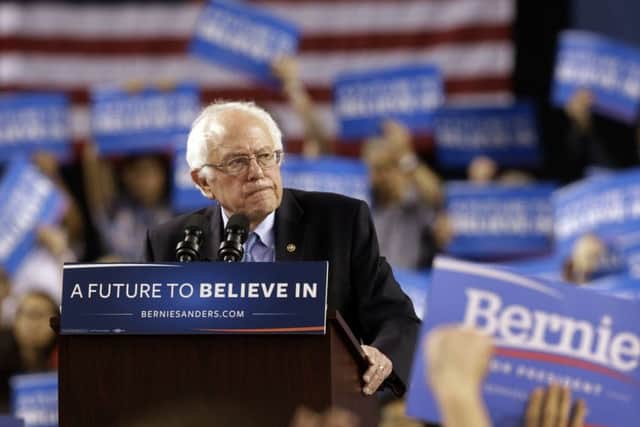 Democratic presidential candidate, Senator Bernie Sanders,Vermont., speaks during a rally in Baltimore in April 2016. His unexpected levels of support was a foreshadow of the rise of Jeremy Corbyn. (AP Photo/Patrick Semansky)