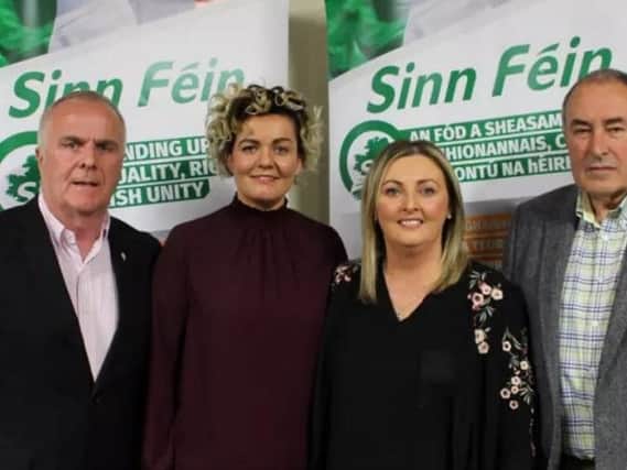 Karen Mullan, who has been selected for co-option for the Assembly to replace Elisha McCallion with Raymond McCartney MLA, Mitchel McLaughlin, and Cliona O'Kane.