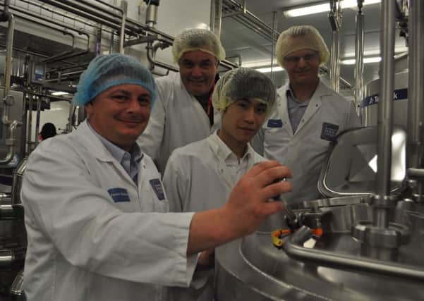James Blakemore, senior technologist at Reaseheath Food Centre, Andrew Henderson, managing director of NEMi Dairy Ltd, Jay from Shanghai Extend Import and Export Co Ltd, and Dr Russell Muirhead, medical director at NEMi Dairy Ltd
